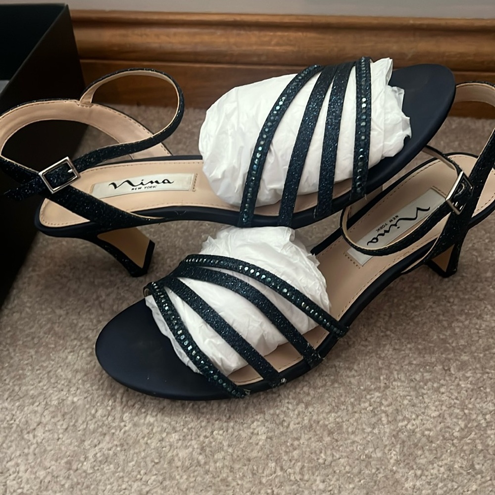 Nina Navy Strappy Heels